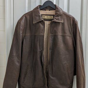 Mens Brown Columbia Leather Jacket M